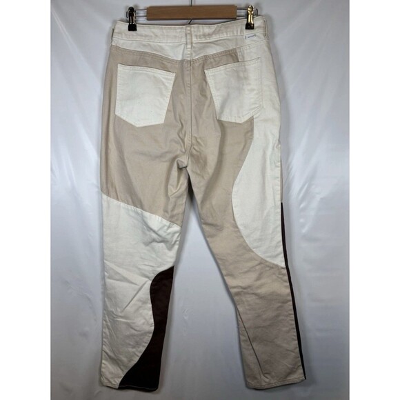 PacSun Eco Tan & Brown Paneled Color Block Mom Straight Leg Jeans Women Size 29 - Picture 7 of 7